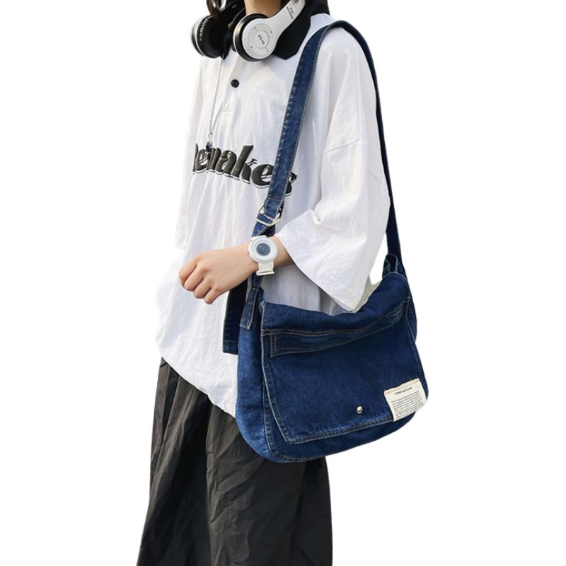 Blue Denim Mens Fashion Messenger Bags Large Jean Blue Postman Bags Co –  imessengerbags