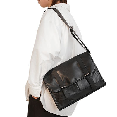 Faux-Leather-Messenger-Bag-wear-by-model