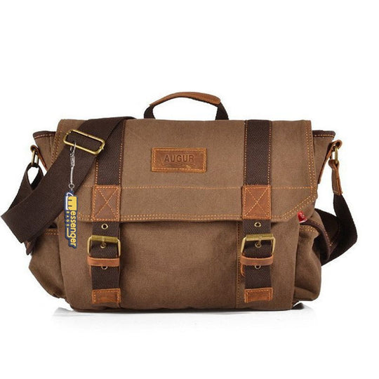 Large Retro Canvas Messenger Bag - Main Image
