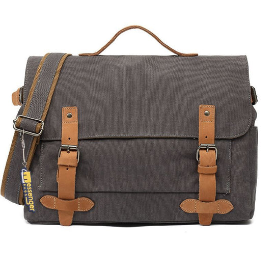 Jonon Vintage Militaire Mannen Canvas Messenger Bag voor 13.3-17 inch