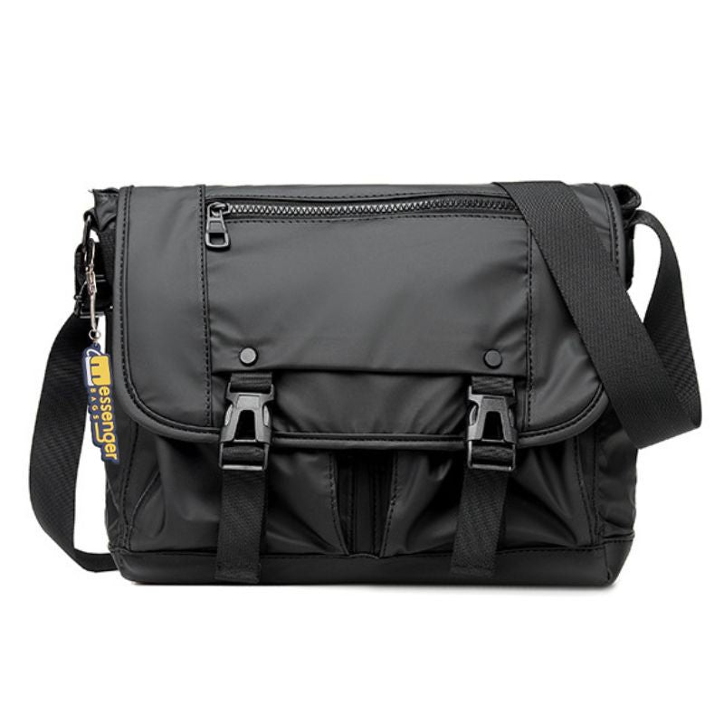 Shiny-Messenger-Bag-front-black-color