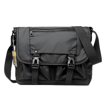 Shiny-Messenger-Bag-front-black-color