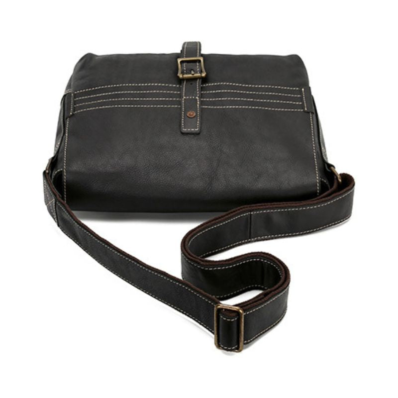 Small Black Leather Messenger Bag