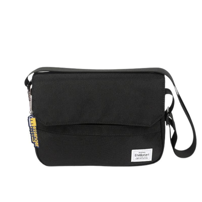 Small-Black-Nylon-Messenger-Bag-front